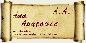 Ana Apatović vizit kartica